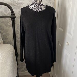 & Other Stories black metallic long sleeve keyhole back dress